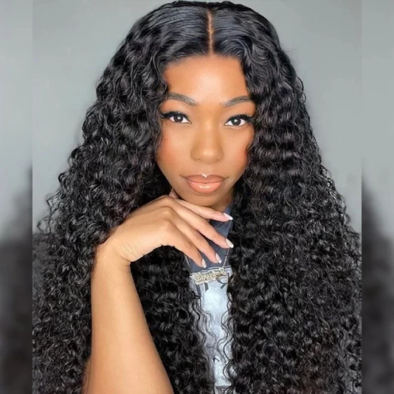 Lace Front Wigs Human Hair Water Wave Virgin Hair 180% Density 4X4 Water Curly Lace Closure Human Hair Wigs